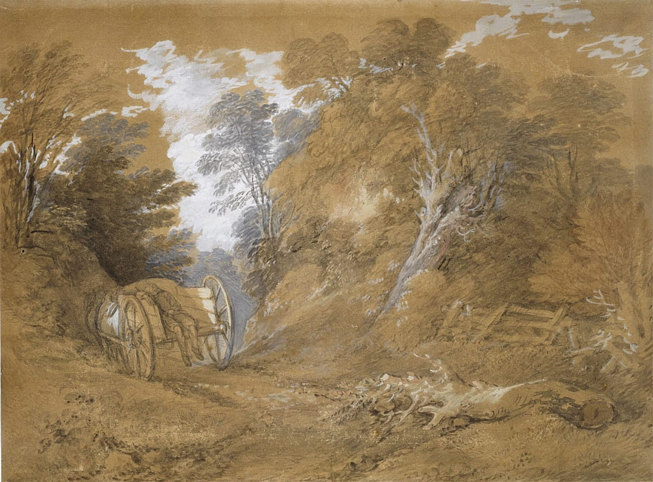 ARTXLXXBN Famous Print Painting Colorful Art Print Wooded Landscape with a Peasant Boy Asleep in a Cart by Gainsborough Canvas Art Decorations for Home Decor 60x90cm
