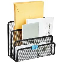 Amazon Brand – Solimo Metal Mesh Letter/Paper Sorter, Black