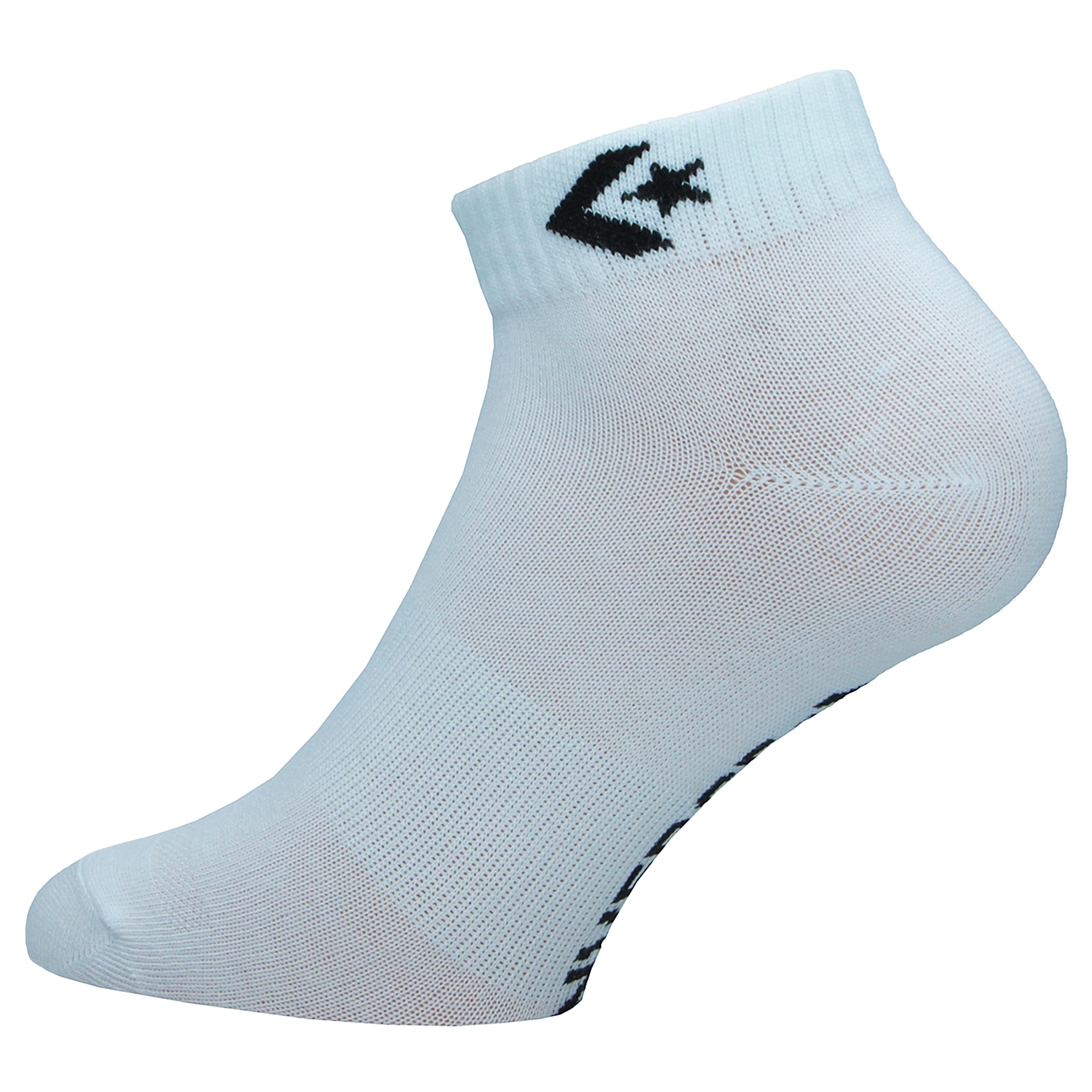 Converse 3 Pares Calcetines Quarter - Soporte Arco Plantar - Poliéster - Unisex (Blanco, 39-42)