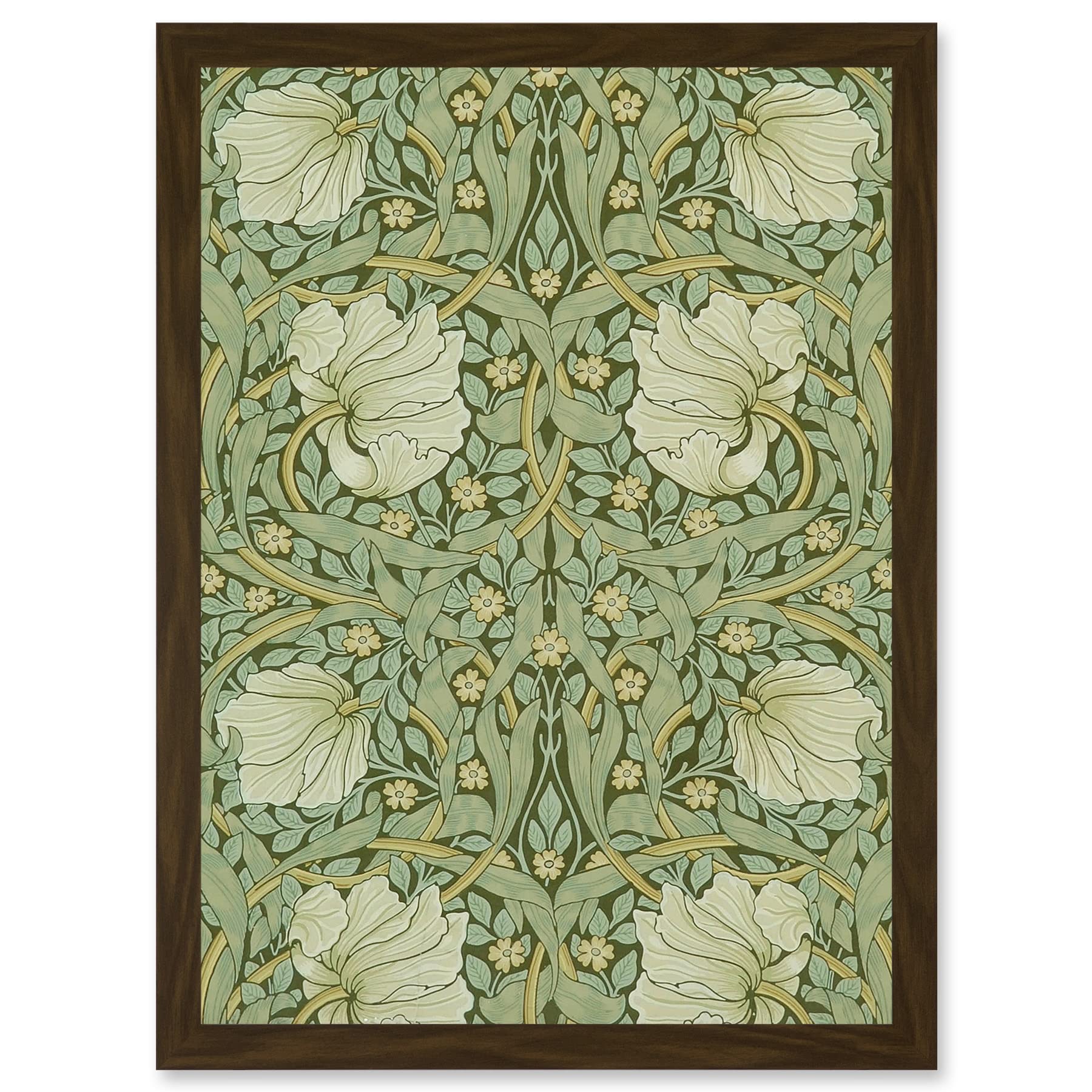 Artery8 William Morris Pimpernels Craft Pattern Design Artwork Framed Wall Art Print A4