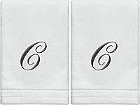 Vista 9 de Toallas de Punta con Monograma, Regalo Personalizado, 11 x 18 Pulgadas - Juego de 2 - Toalla Bordada Negra - Extra Absorbente 100% Algodón - Acabado