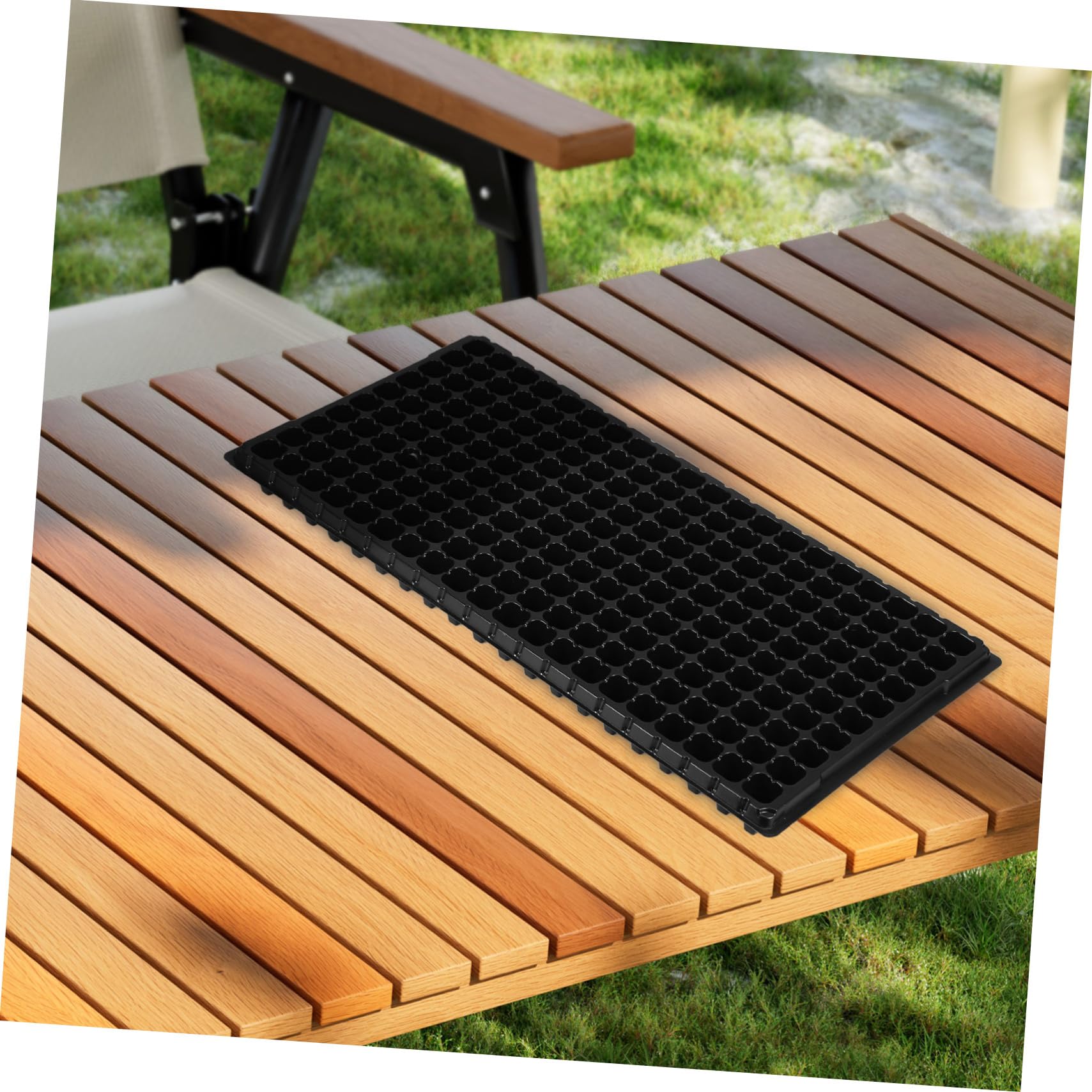 GANAZONO Kit de Germinación de Semillas 10 Bandejas de Cultivo de PVC Negro, Diseño de 200 Celdas Buena Ventilación y Fácil Extracción para Jardinería en Casa