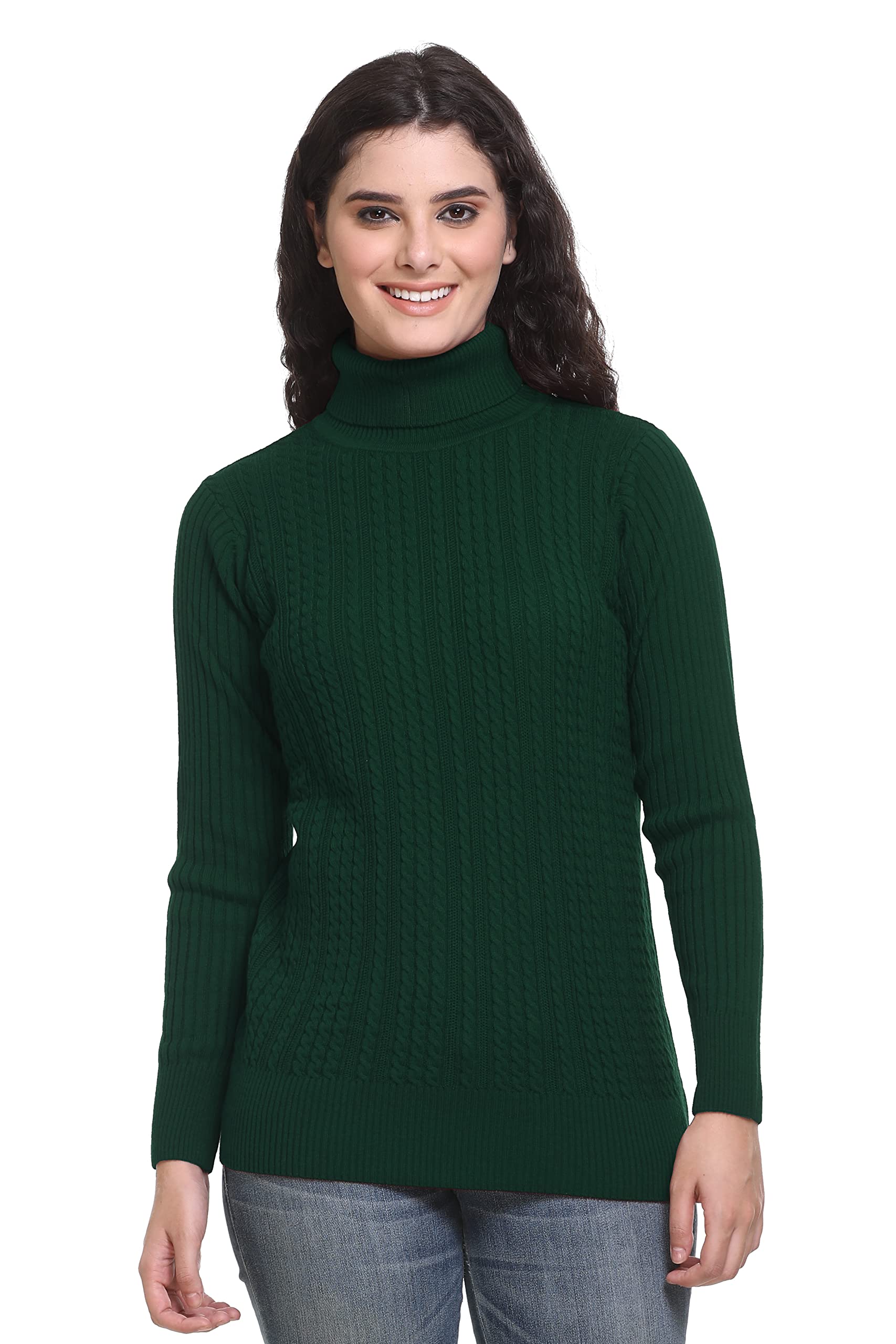 godfrey Women's High Neck Knitted Woolen Sweater-picture-49