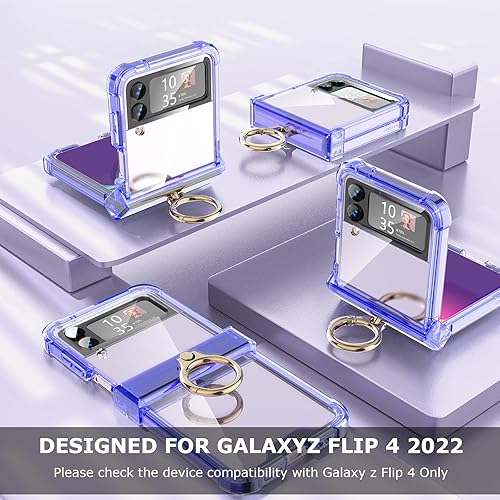 Miniatura 5 de Funda para Galaxy Z Flip 4 con protección de bisagra, funda transparente para Samsung Flip 4 con soporte para Samsung Galaxy Z Flip 4 5G (2022),