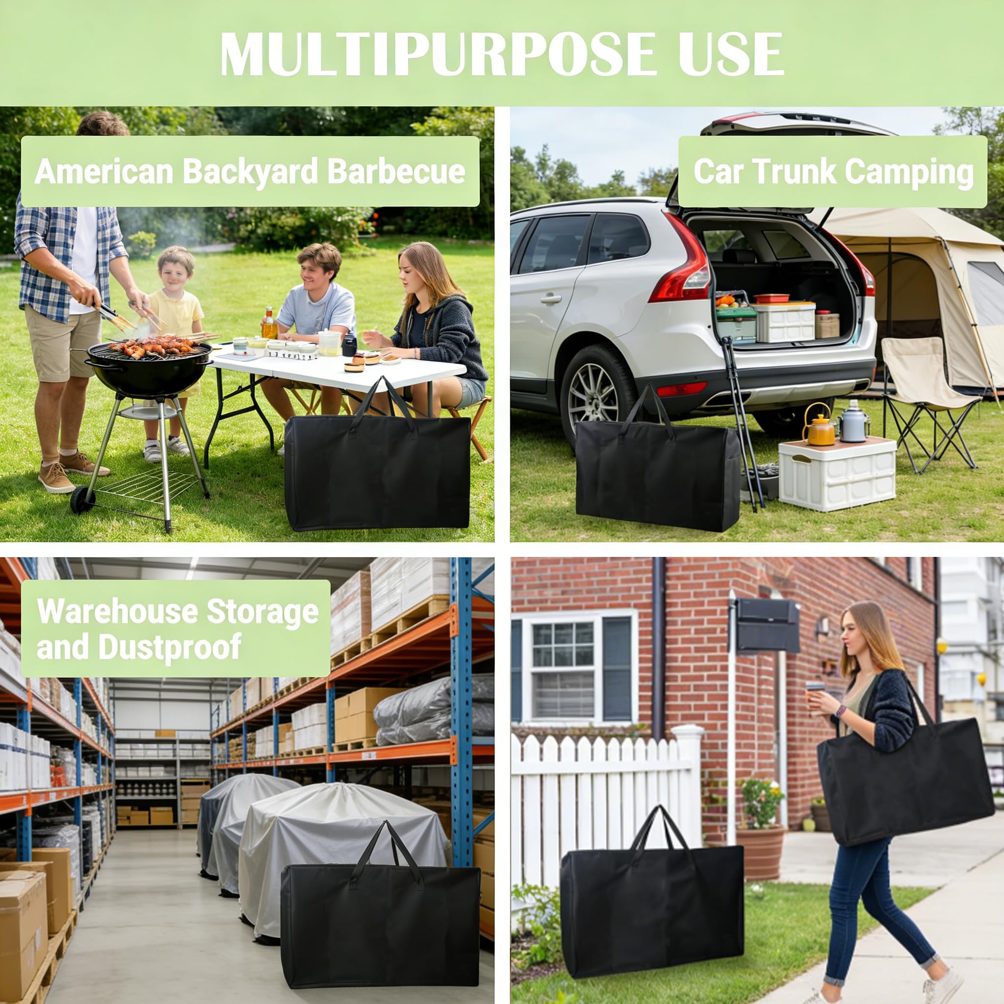 4 Foot Folding Table Storage Bag, Waterproof Outdoor Folding Camping Table Carrying Bag (64x11x64cm) — view 5