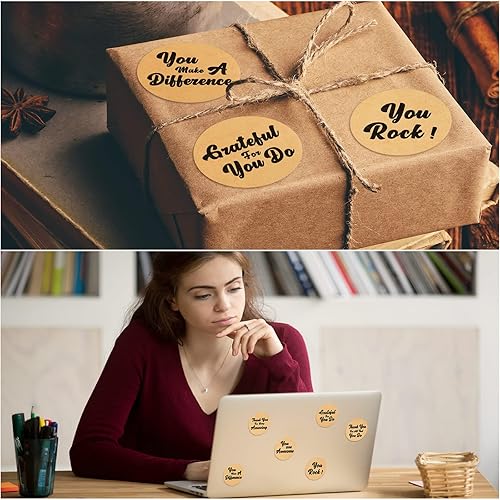 Miniatura 7 de 1000 calcomanías de agradecimiento retro con texto en inglés You are Awesome Thank for Being Amazing You Make a Difference para empleados de