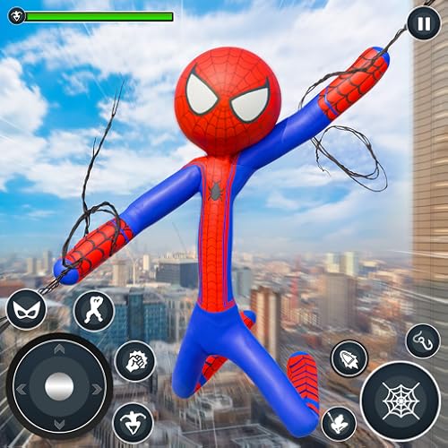 Luchador stickman volador: rescate, simulador de ciudad mafiosa, mundo abierto, combate.