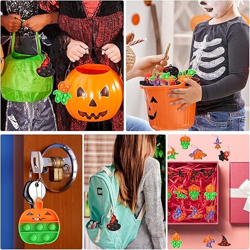 Miniatura 7 de 36 unidades de juguetes para la ansiedad con mini llavero de Halloween, suministros de recuerdos de fiesta de Halloween, paquete sensorial para