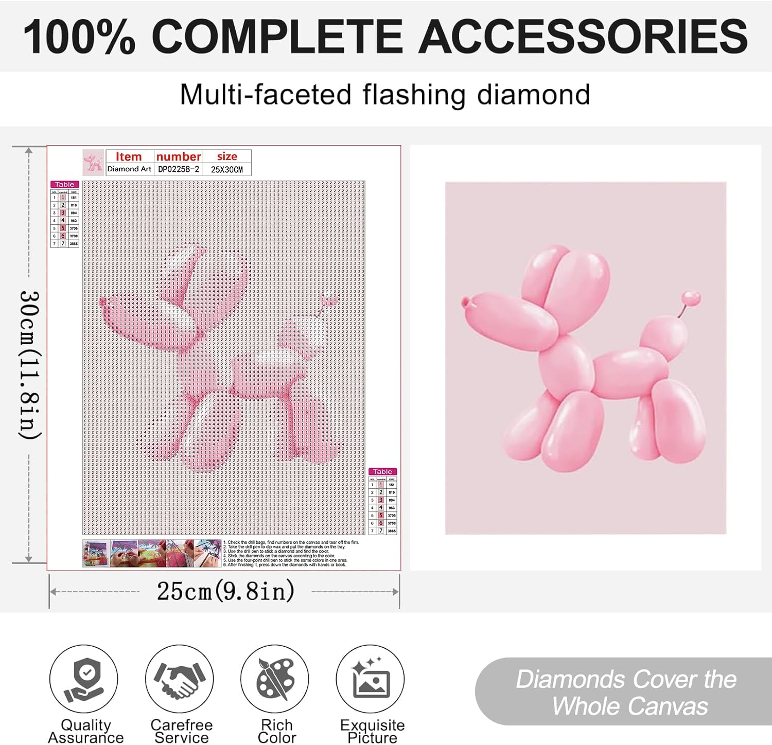 VeGuude Diamond Art Kits for Adults - 6 Pack Pink Diamond Painting for Beginners, Diamond Dots Round 5D Full Drill Paint with Diamonds Pictures Gem Art Painting Kits DIY Crafts Kits 10 x 11.8inch