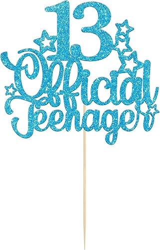 Miniatura 3 de 1 paquete de 13 decoraciones oficiales para tartas para adolescentes, con purpurina número 13 13 cumpleaños, decoración para fiesta de cumpleaños de