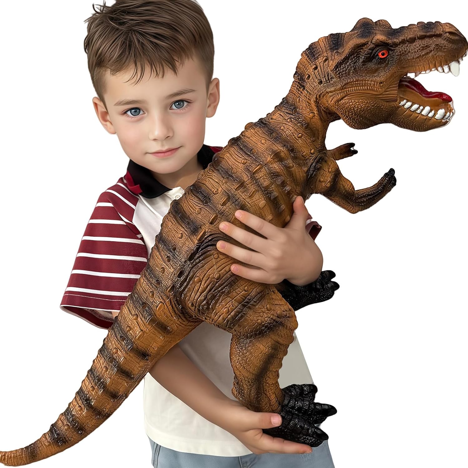 Big Dinosaur Toys for Toddlers-28 inches Tyrannosaurus Rex Dinosaur Figures, Jumbo Realistic Dinosaur Toys for Boys Girls Gift, Kids Ages 1 2 3 4 5 6 7 8 (Brown)