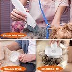 Dog Grooming Vacuum Kit & Pet Clipper Grooming 6 in 1 Dog Shedding Brush Vacuum for Pet Grooming Suction 99% Pet Hair with 6 Proven Hair Clipper Combs