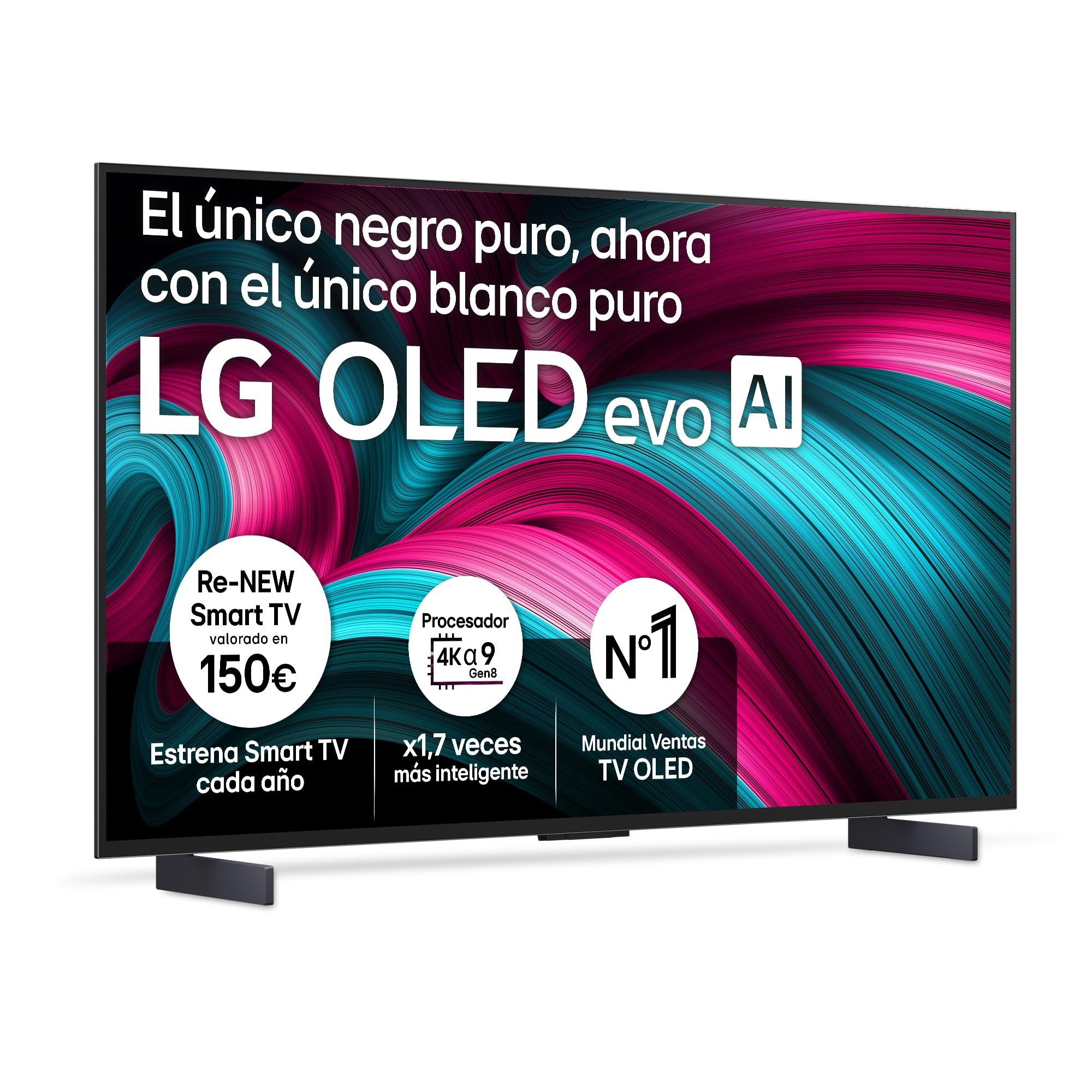 LG OLED42C54LA - TV 42", OLED EVO 4K, Smart TV AI C5, WebOS 25, Super Upscaling, Dolby Vision y Dolby Atmos, AMD FreeSync, Alexa/​Google Assistant, Negro