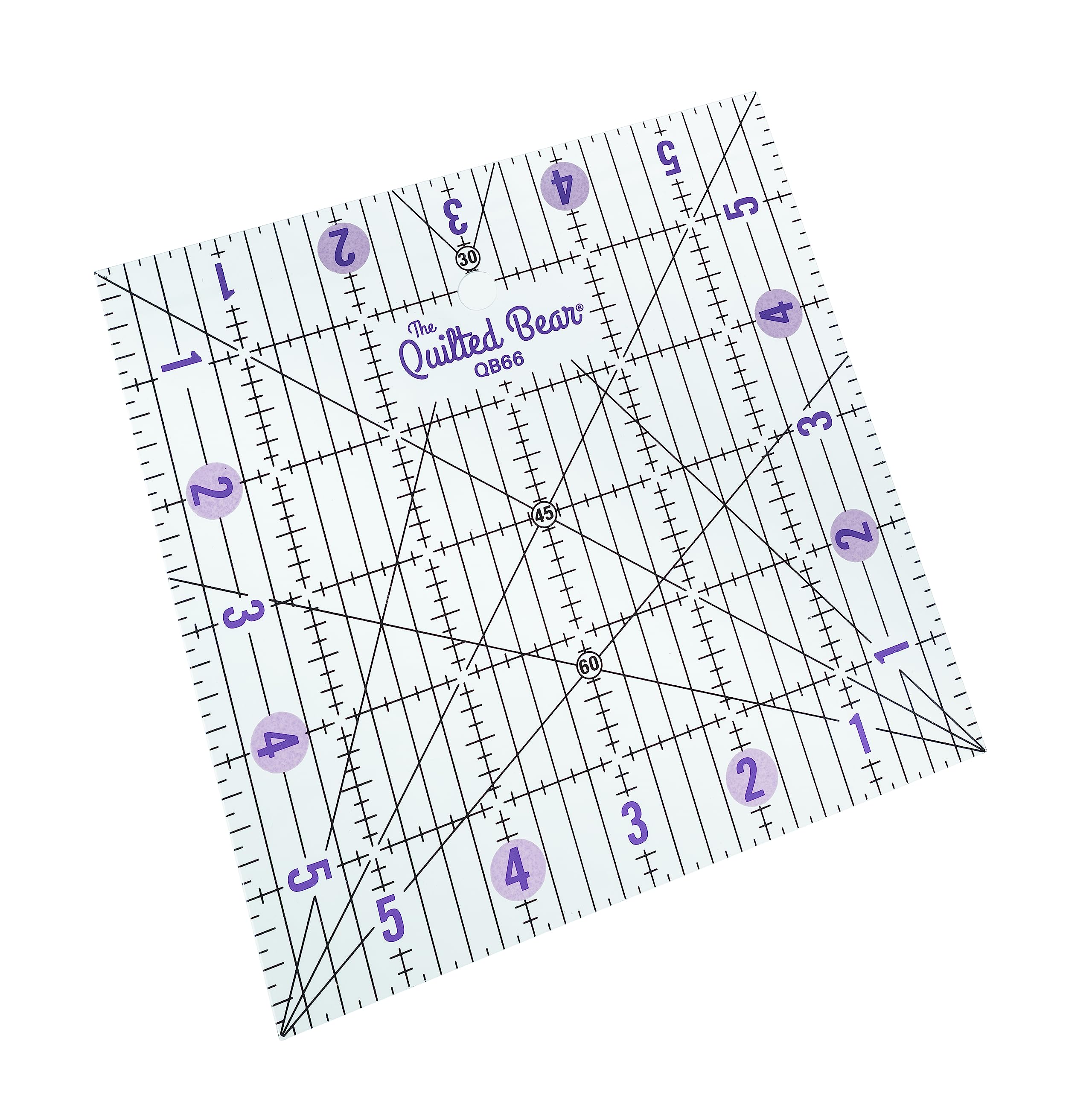The Quilted Bear Quilting Rulers, Transparent Acrylic Non-Slip Quilting & Sewing Ruler with Precise Black Lines & 30 - Image 3