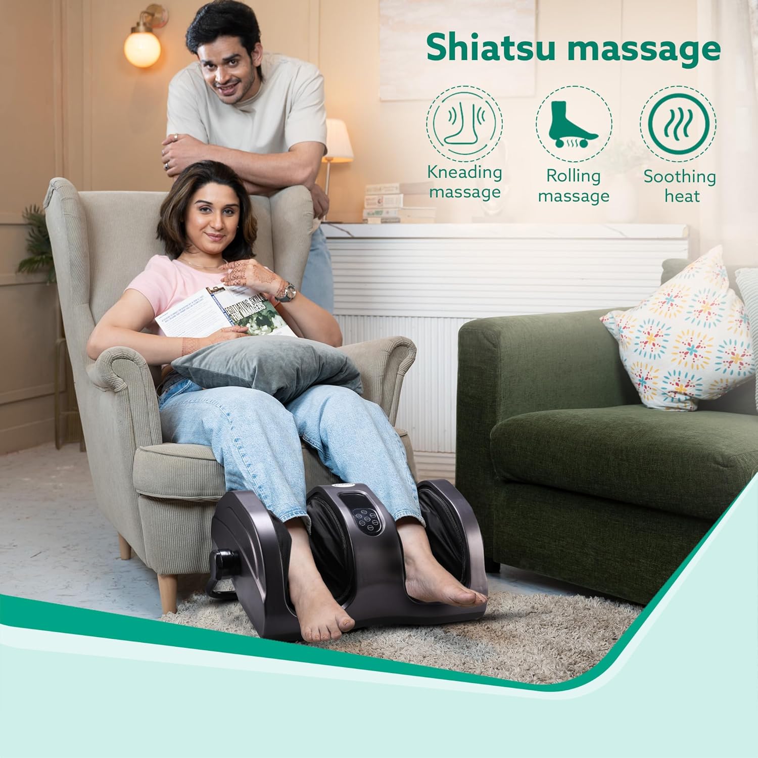 AGARO Grand Shiatsu Foot Massager with Kneading Function for Pain Relief & Improving Blood Circulation, Corded Electric, Black