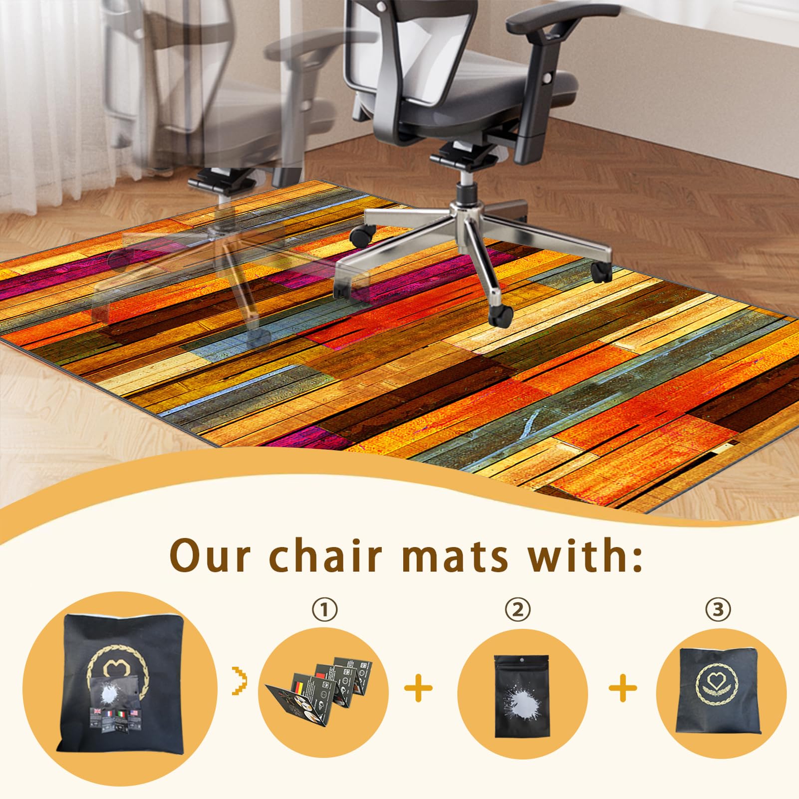 Stuhlmatte, Hartbodenschutz, Büro- und Gaming-Stuhlmatte, kratzfeste Schreibtischunterlage für Laminat, 80 x 120 cm, rutschfest