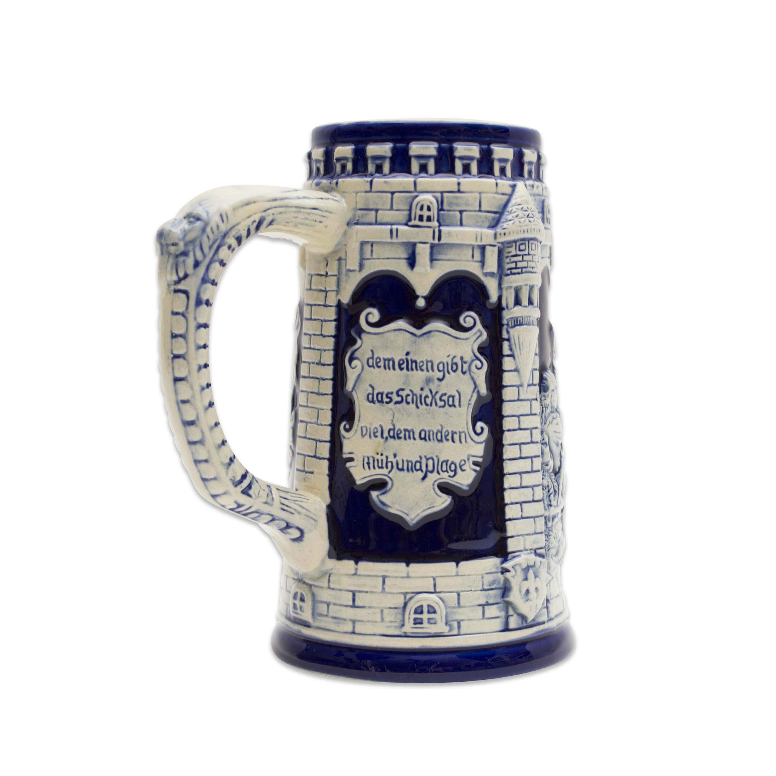 German Castle Beer Stein - Collectible Cobalt Blue -3 German Castle Beer Stein - Collectible Cobalt Blue -3