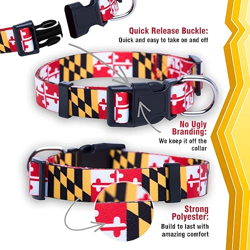 Miniatura 4 de Native Pup Collar para perro con la bandera de Maryland (Maryland, grande)