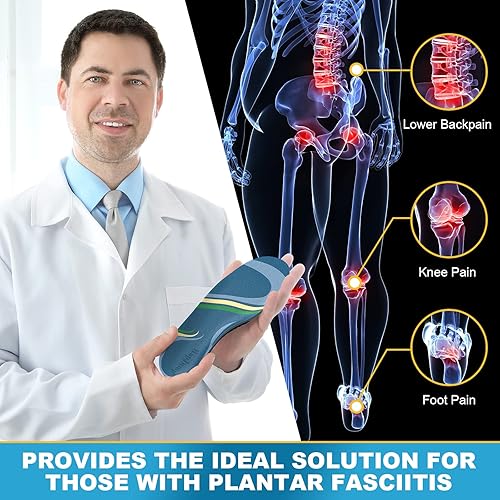 Miniatura 4 de Plantillas ortopédicas para aliviar el dolor de la fascitis plantar, plantillas ortopédicas de soporte de arco con inserciones de zapatos de control