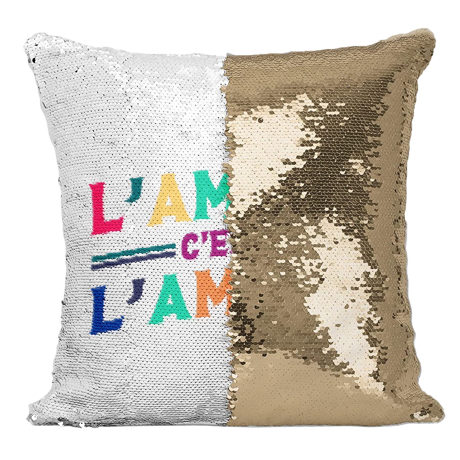 Coussin Sequin Doré L'amour LGBTQ+ Pride, le cadeau mémorable pour célébrer l'amour vrai