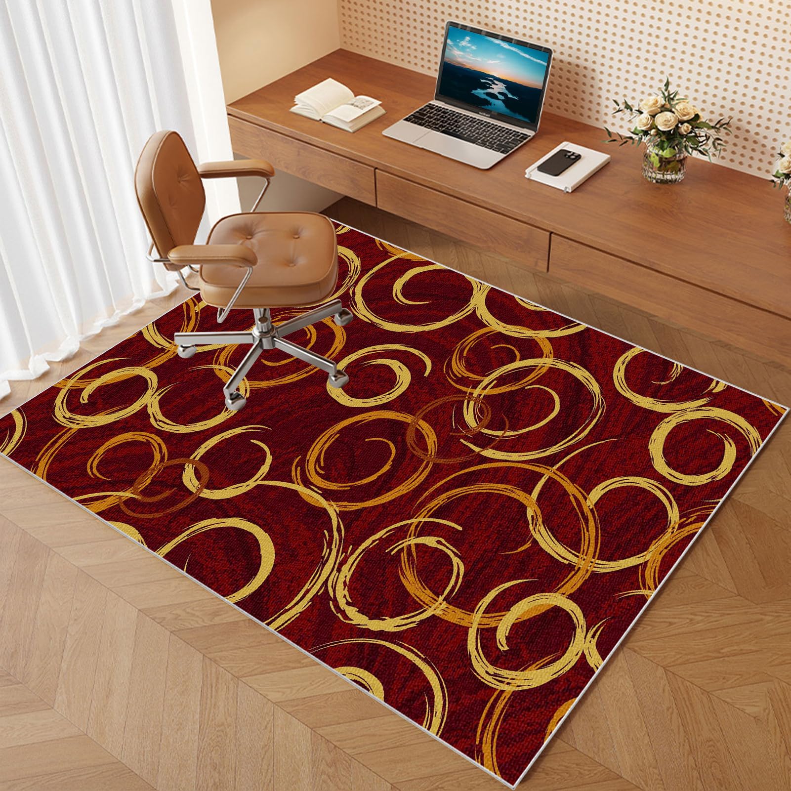 Chair Mat for Carpet Floors Rectangle Office Computer Floor Mat for Carpet Rolling Chairs Gaming Rug Home Large Anti-Slip Floor Protectors Mat Large Protectors floors Gaming Chair Mat 120 x 160 cm — image 1