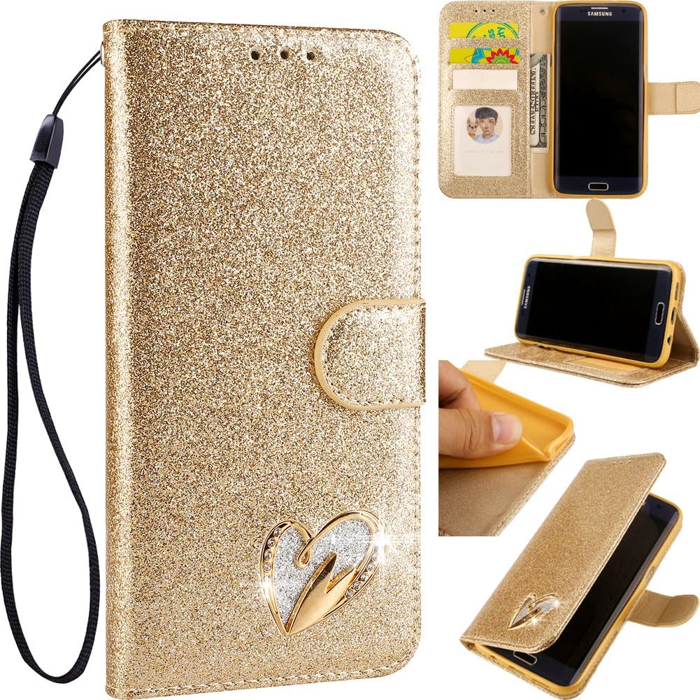 Stunning Bling Leather Pocket Compatible with iPhone 11 Pro,Love Glitter Amazing Diamond Sparkle Flip Kickstand Stand Function Magnetic Book Purse Wallet with Card Slot Holder Protective