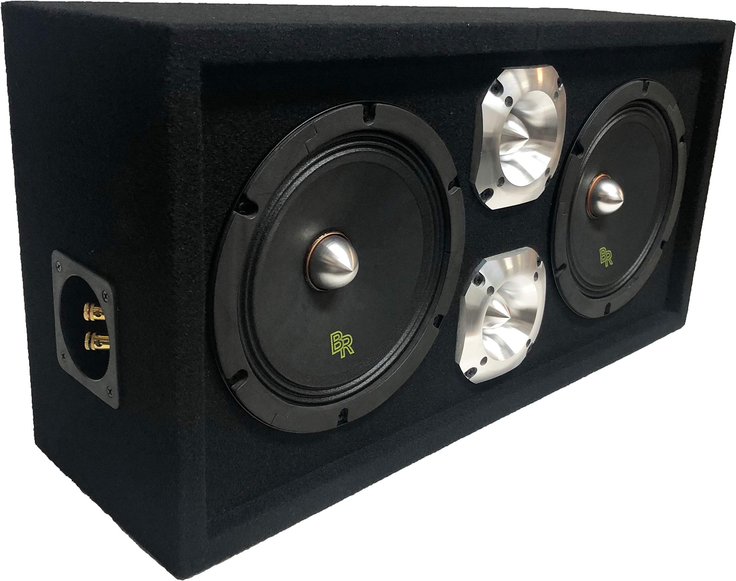Bass Rockers Fully Loaded 1200W Chuchero Box Pod 2 x 8" Midrange Speakers Box with Frequency Response: 90Hz - 7kHz & 2 x 1.5" Bullet Car Tweeters with Frequency Response: 3500Hz - 20kHz