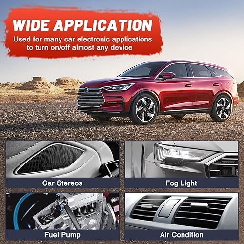 Miniatura 5 de Relé de 4 pines de 12 V, 40 amperios, SPST 14 VCC, relé automotriz impermeable para faros delanteros de automóvil, altavoces, bocina, aire