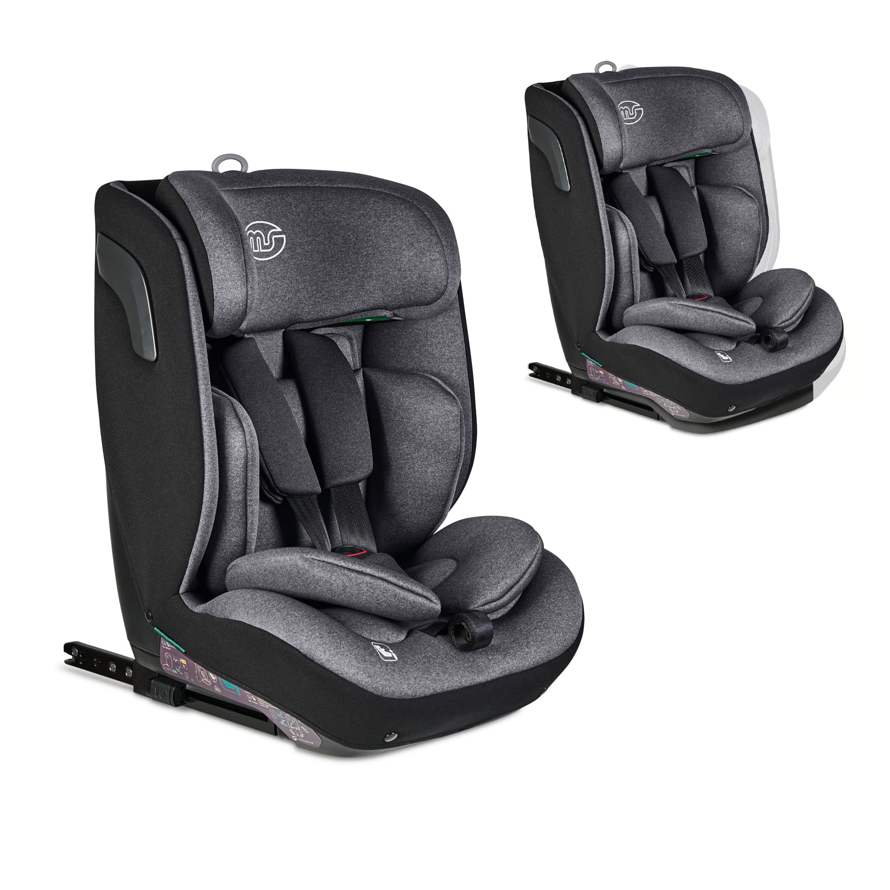 MS BabyWorld – BARI – Silla de coche I-Size Grupo 1/2/3 | 75-150 cm 9-36 kg | Normativa R129 | Protectores laterales | Top Tether Isofix | Reclinado 1 posición | Ajuste con una mano | Easy Grow System