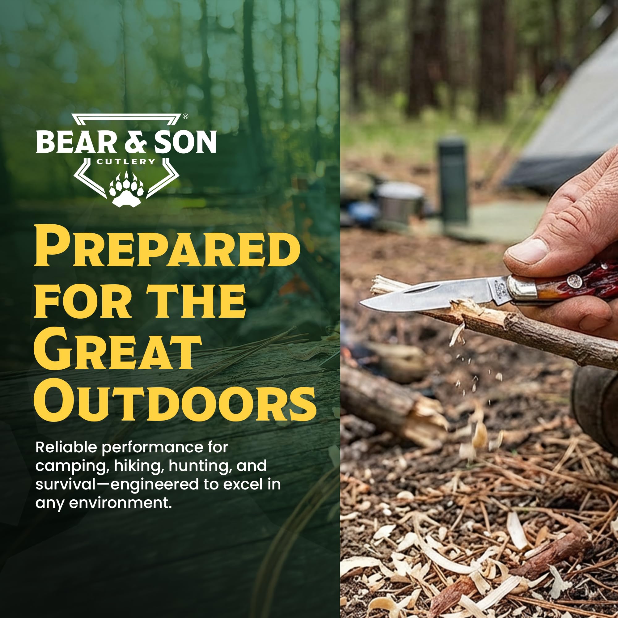 Bear & Son – scyzoryk – seria 4. – długość po złożeniu: 8,89 cm – Medium Stockman