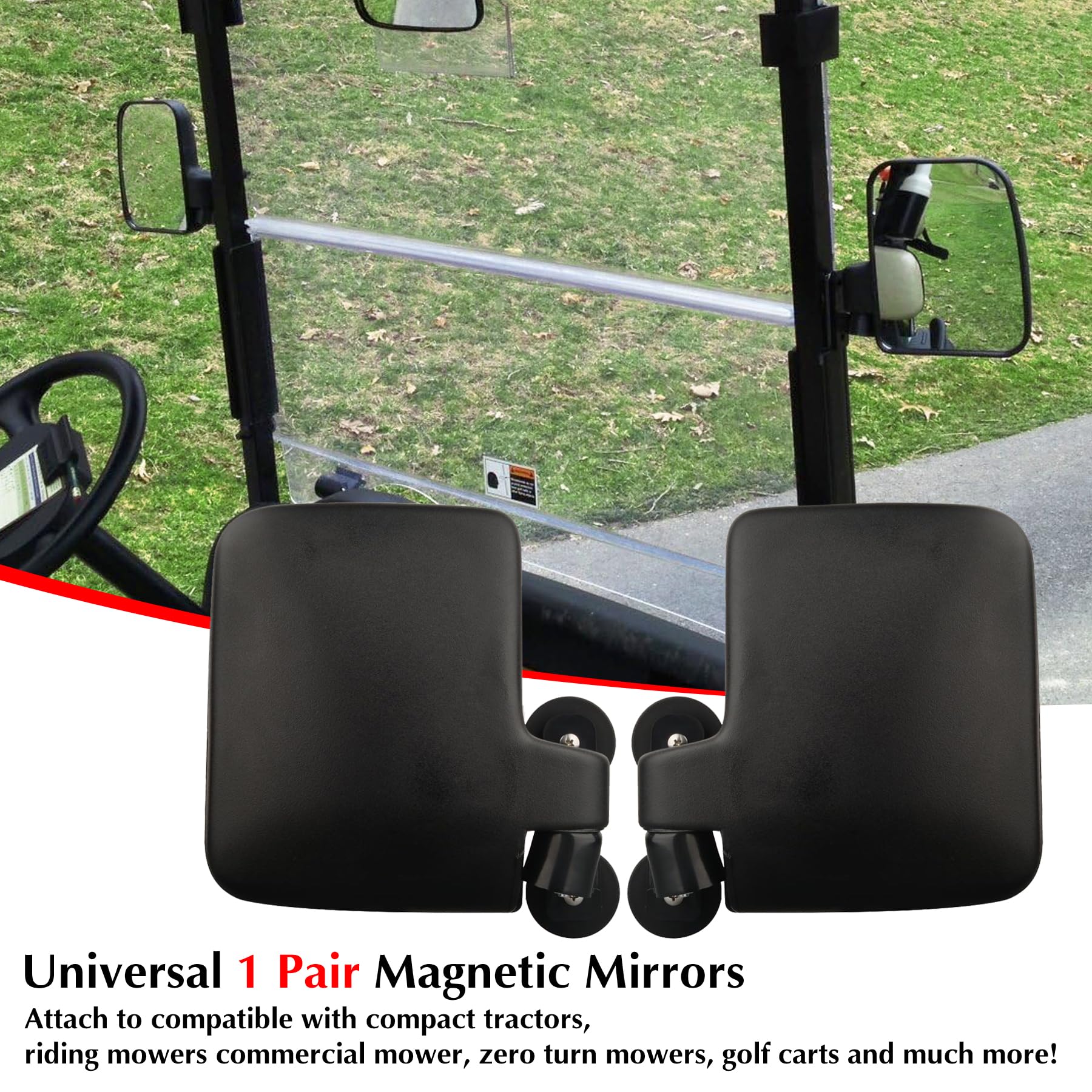 MUTUACTOR Trattore Specchio, accessorio universale per trattore magnetico, senza foratura, antiscivolo, magnetico, camion, golf, specchietto retrovisore, accessorio per trattore (1 paio)