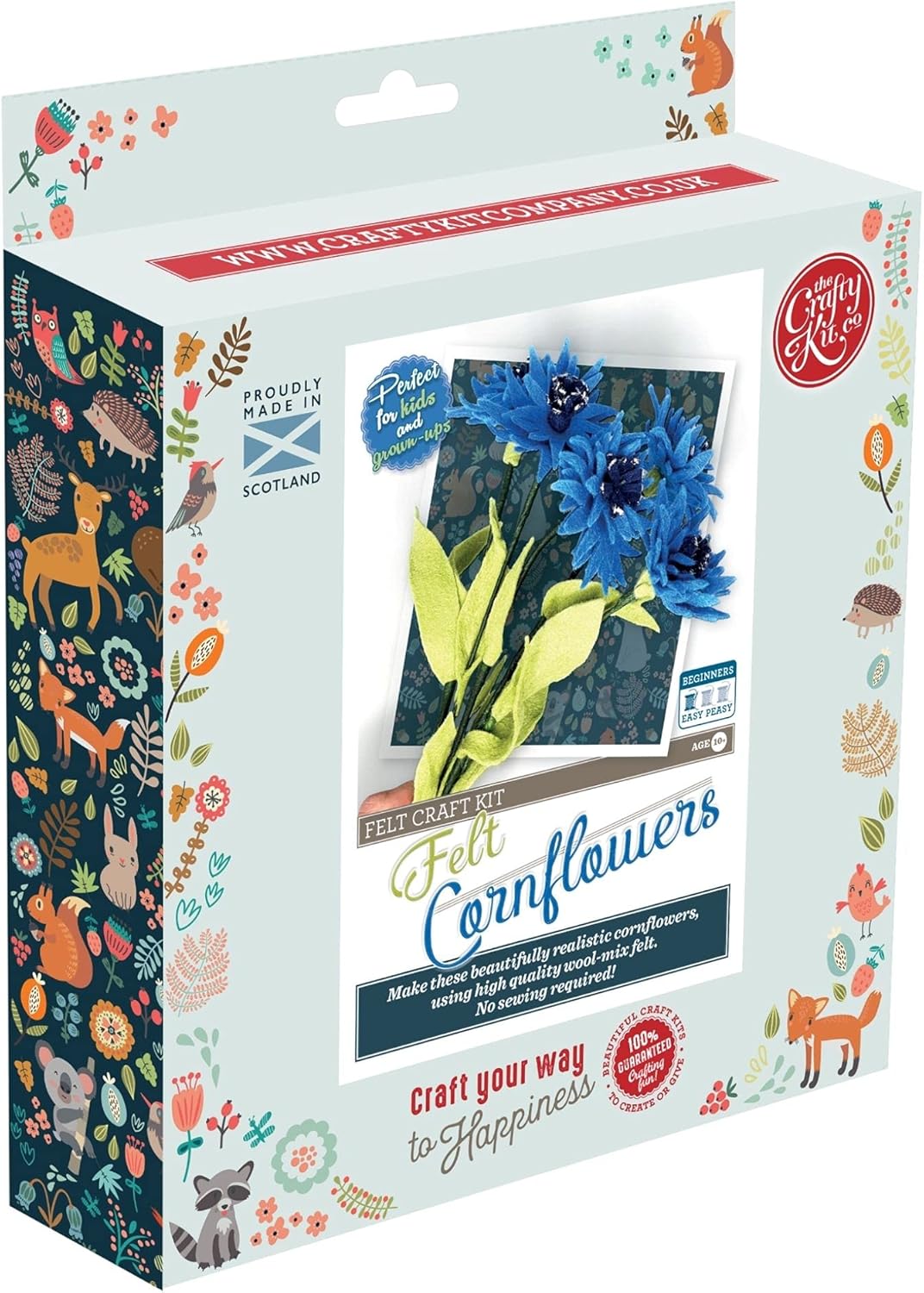 The Crafty Kit Company Felt Cornflowers Craft Kit Everything Needed
