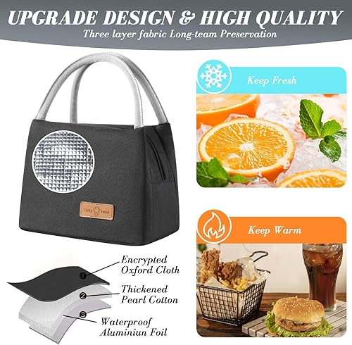Miniatura 3 de Bolsa de almuerzo para mujeres y hombres, lonchera aislada para adultos, bolsas de lonchera, reutilizable, hielera, contenedor de alimentos, bolsa
