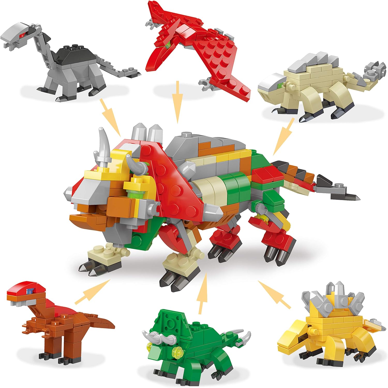 JOYIN 12 Pcs Prefilled Easter Eggs with Toys Dinosaurs Building Blocks, 3.25" eggs for Easter Basket Stuffers, Easter Party Favors, Easter Egg Hunt, Classroom Events