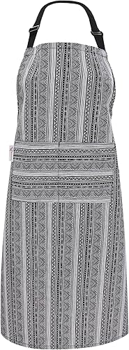 RUVANTI Delantales para mujer con bolsillos, se adapta hasta XXL, bonitos delantales para cocina, cocina, servidor, peluquería, delantal de chef,