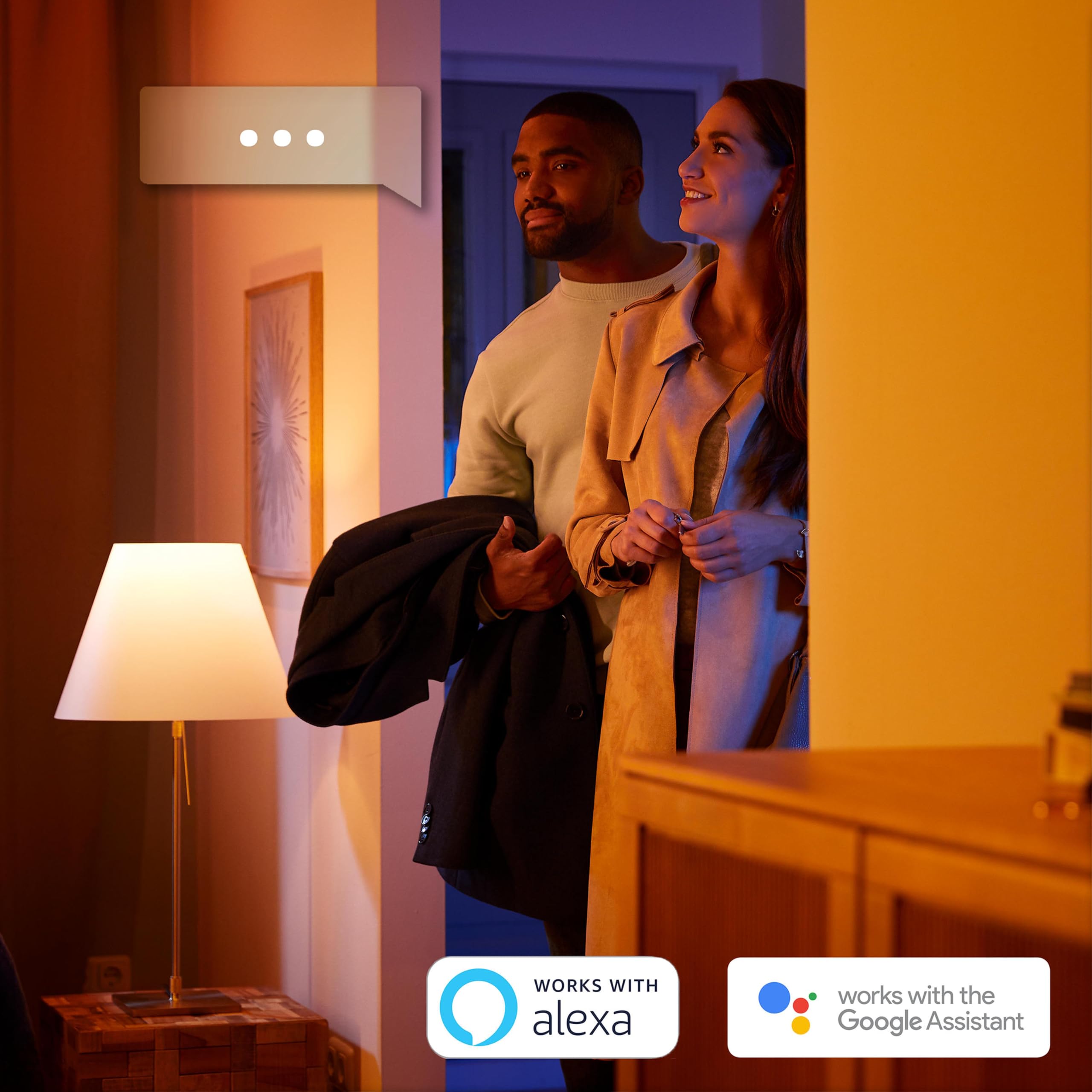 Philips Hue Welcome Lot de 2 projecteurs (Noir) | Luminaire exterieur - Blanc chaud - Hue White