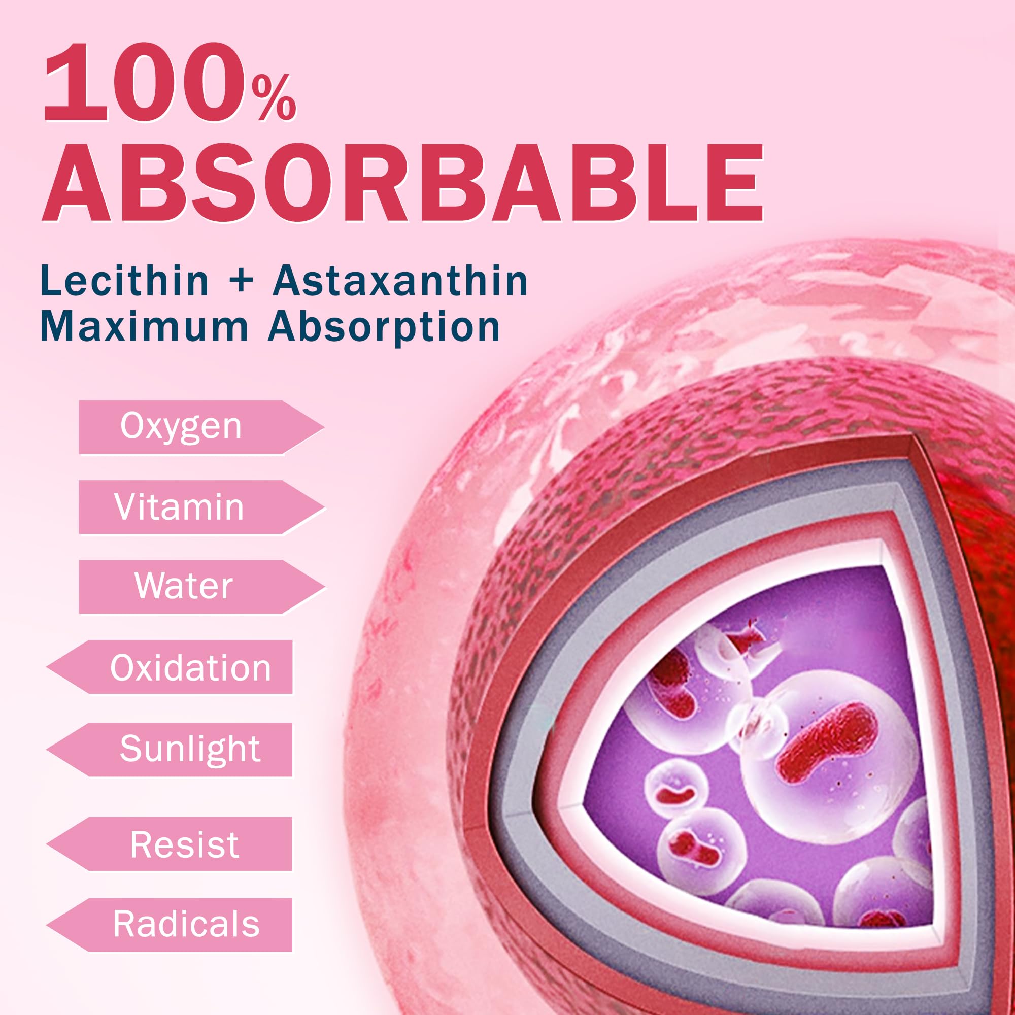 NYO3 Astaxanthine 12mg, compléments alimentaires antioxydants premium avec vitamines C et E, lécithine et huile de lin, 60 gélules molles, source fraîche de microalgues