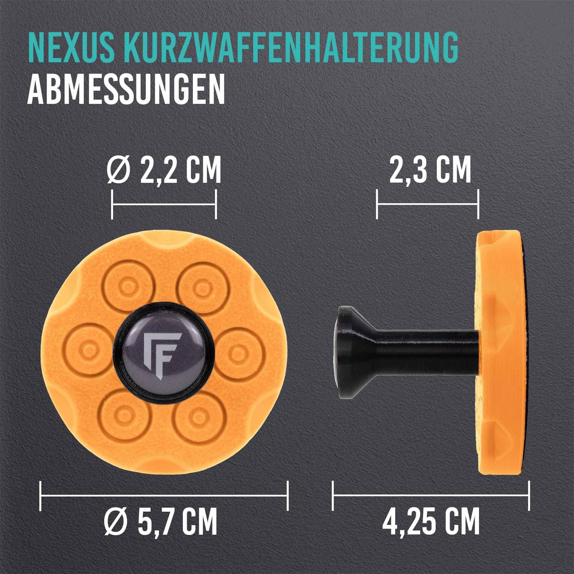 Kurzwaffenhalterung Nexus, 2-teiliges Set für Pistole & Revolver, Halter mit starken Magneten für Waffenschrank & Tresor, Made in Germany