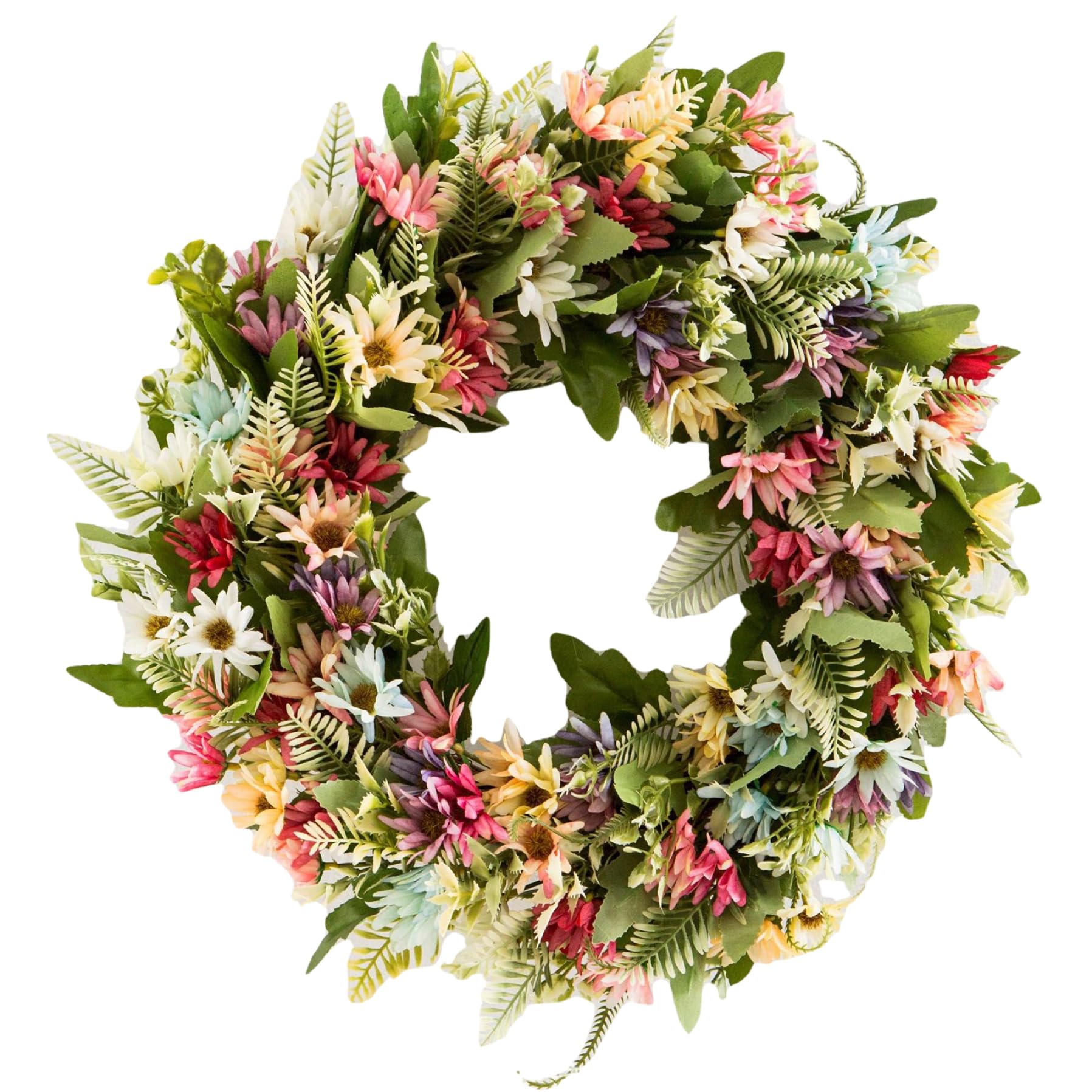 Couronne de Printemps 16.5 Pouces : Dites Adieu aux Fleurs Fanées sur Votre Porte