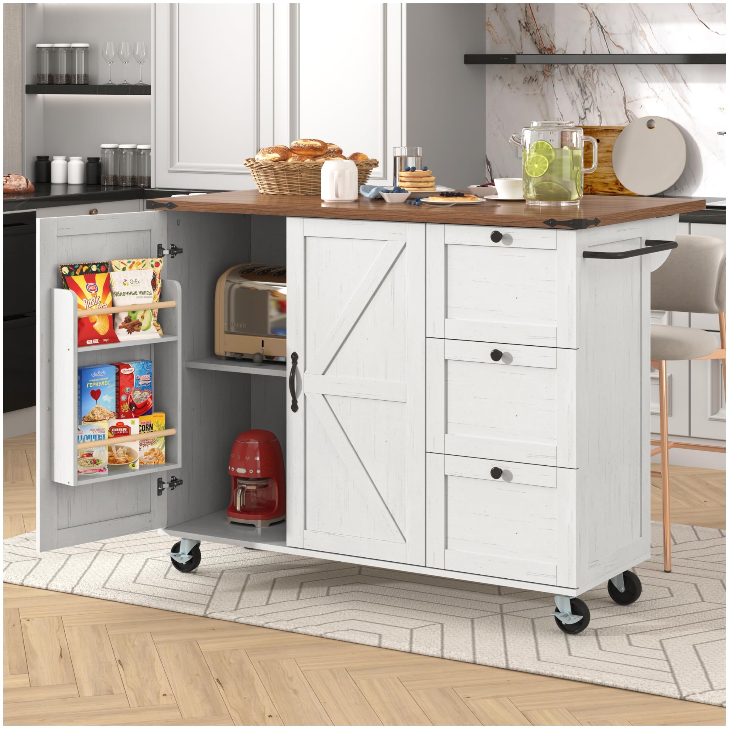 Sapgaks Buffet/Table de Salle à Manger 129x46(71) x91,5 cm avec Plateau Rabattable,étagères intégrées aux Portes,îlot de Cuisine avec placards et 2 tiroirs,Chariot de Cuisine sur roulettes,Gris Sapgaks Buffet/Table de Salle à Manger 129x46(71) x91,5 cm avec Plateau Rabattable,étagères intégrées aux Portes,îlot de Cuisine avec placards et 2 tiroirs,Chariot de Cuisine sur roulettes,Gris