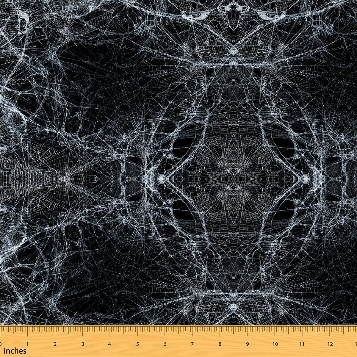 Kids Halloween Fabric by The Yard Spider Web Upholstery Fabric for Chairs Boys Decor Horror Theme Waterproof Outdoor Fabric White Black Outdoor Fabric Bedroom 10 Yards (L920*W150cm)