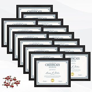 8.5x11 Picture Frame set of 15, Multi Certificate 8.5 by 11 Picture Fram...