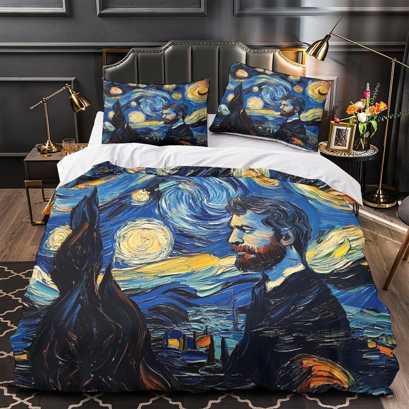 Housse de couette grand lit couple déco chambre Nuit Étoilée 3D