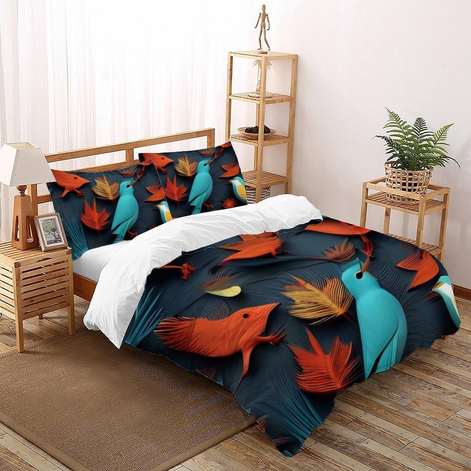 Housse de couette 260x220 fermeture éclair flying animauxs lit enfant