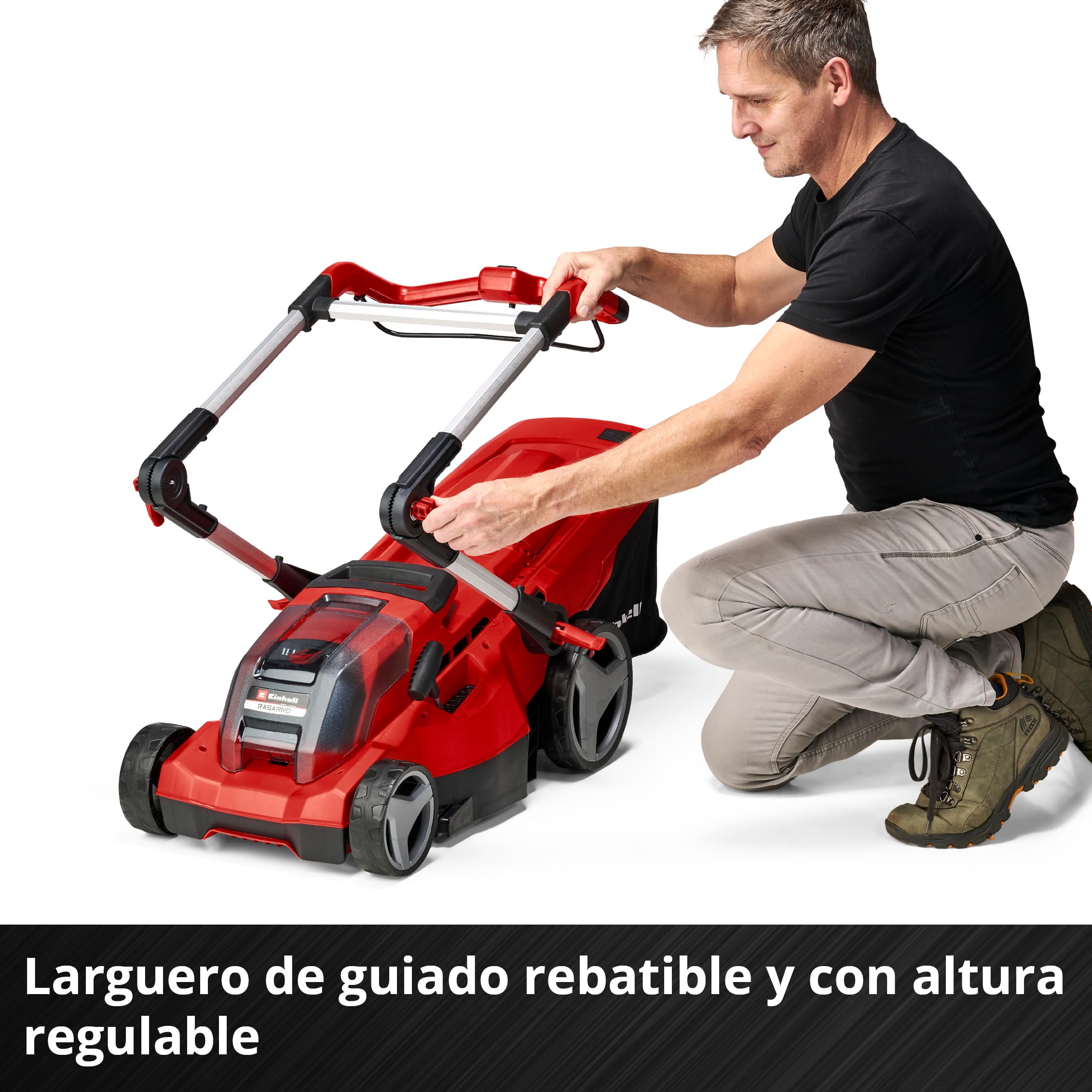 Einhell Cortacésped inalámbrico RASARRO 36/36 Kit | PXC | 36 V | 36 cm de ancho de corte | hasta 400 m² | Cesta de recogida de 45 L | 2 baterías PXC+ de 3,0 Ah y 2 x cargadores