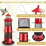 Decflow Bird Feeders for Outdoors Hanging, Wild Bird Feeder for Outside Bird, 4 lbs Large Capacity Durable Metal Bird Seed Feeder for Small Birds