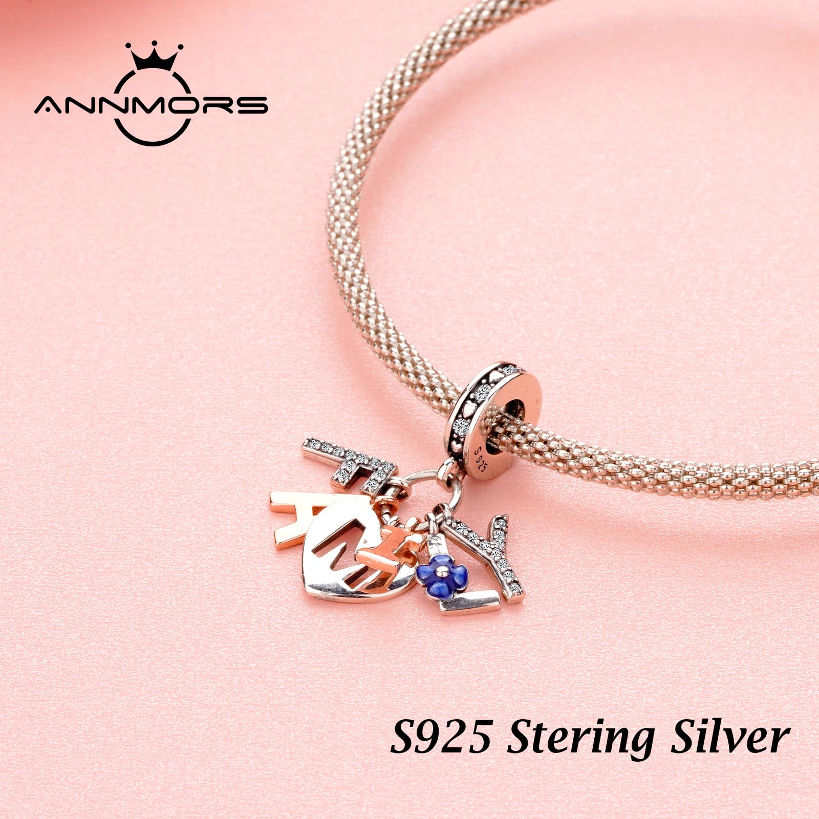 Annmors Charm Pendente Cuore Tartaruga Amore Ciondoli Compatibile con Braccialetti e Collane Donna