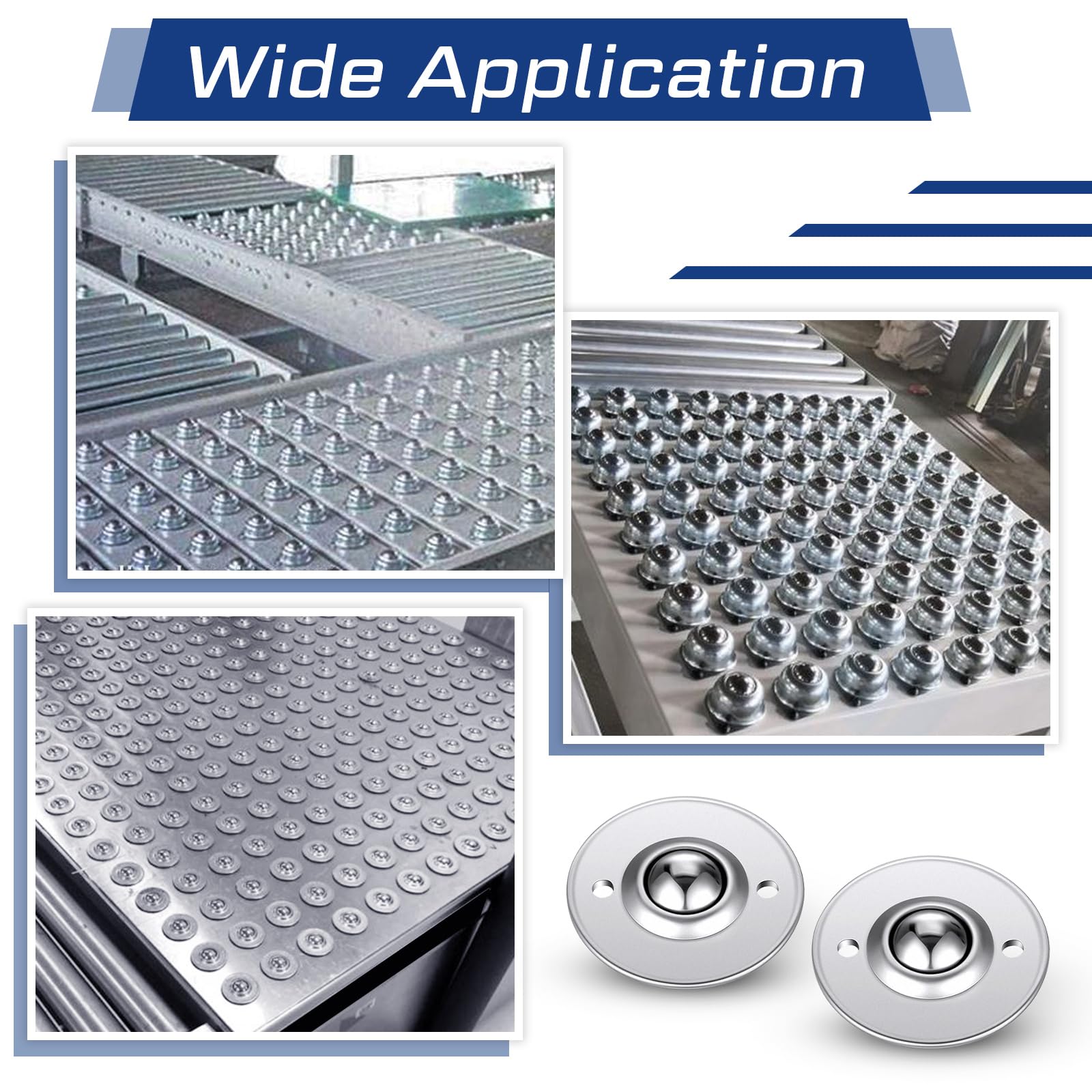 40 pièces Gisafai 5/8" roulement à billes de transfert à billes roulettes de transfert à billes en acier au carbone rouleaux à roulement à billes rotation à 360 for table de support à rouleaux de conv
