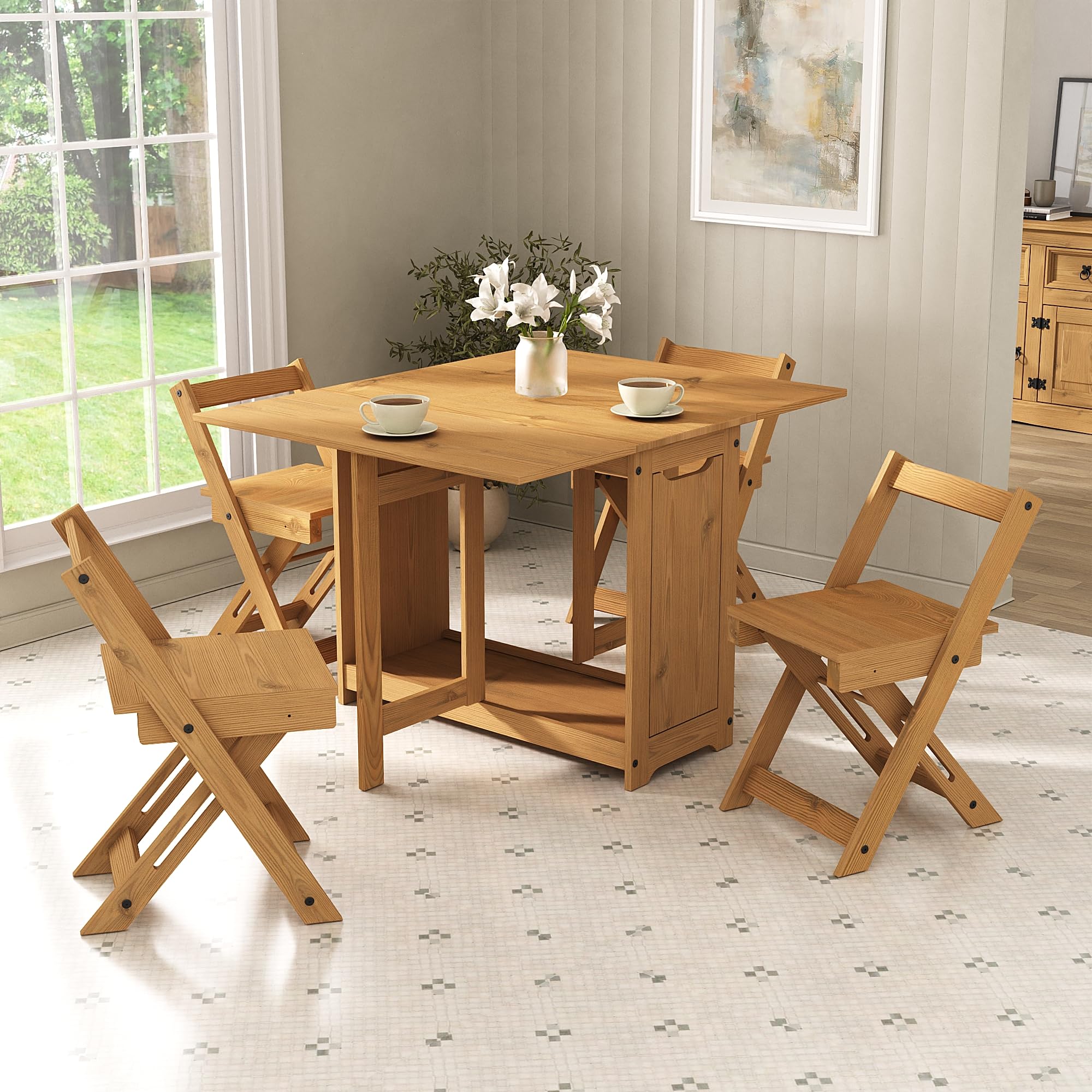 Mews Corona Butterfly Santos Solid Pine 4 Seater Dining Set