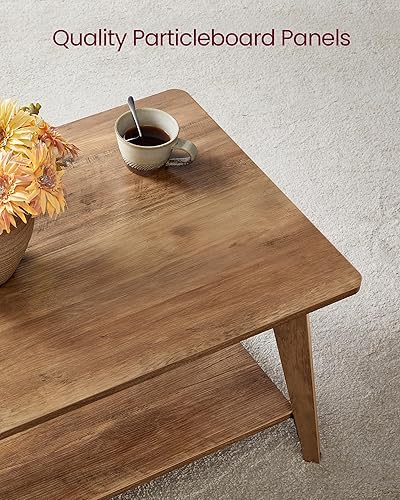 Miniatura 6 de VASAGLE MAEZO Collection ULCT249K01 - Mesa auxiliar de 2 niveles con almacenamiento, patas cónicas, transiciones curvas, 21.7 x 39.4 x 17.7